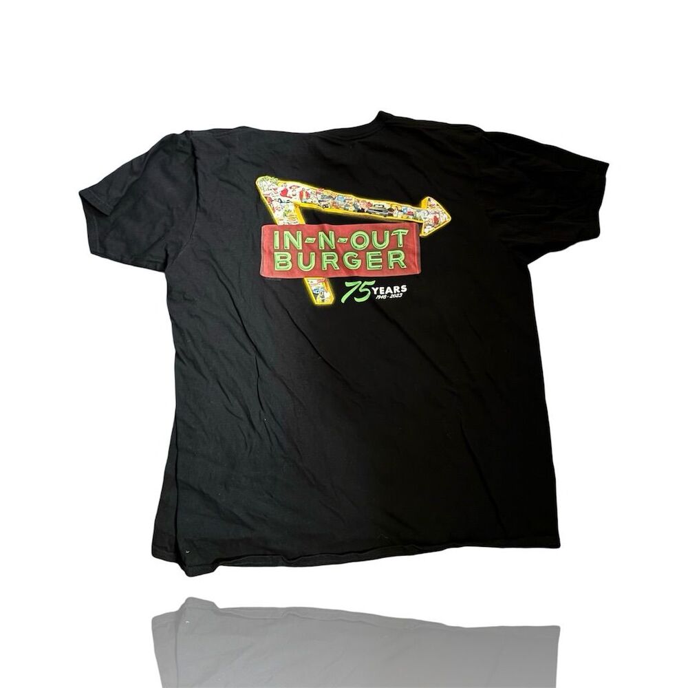 In-N-Out Burger 75th Anniversary T-Shirt Black 2XL Unisex Graphic Tee